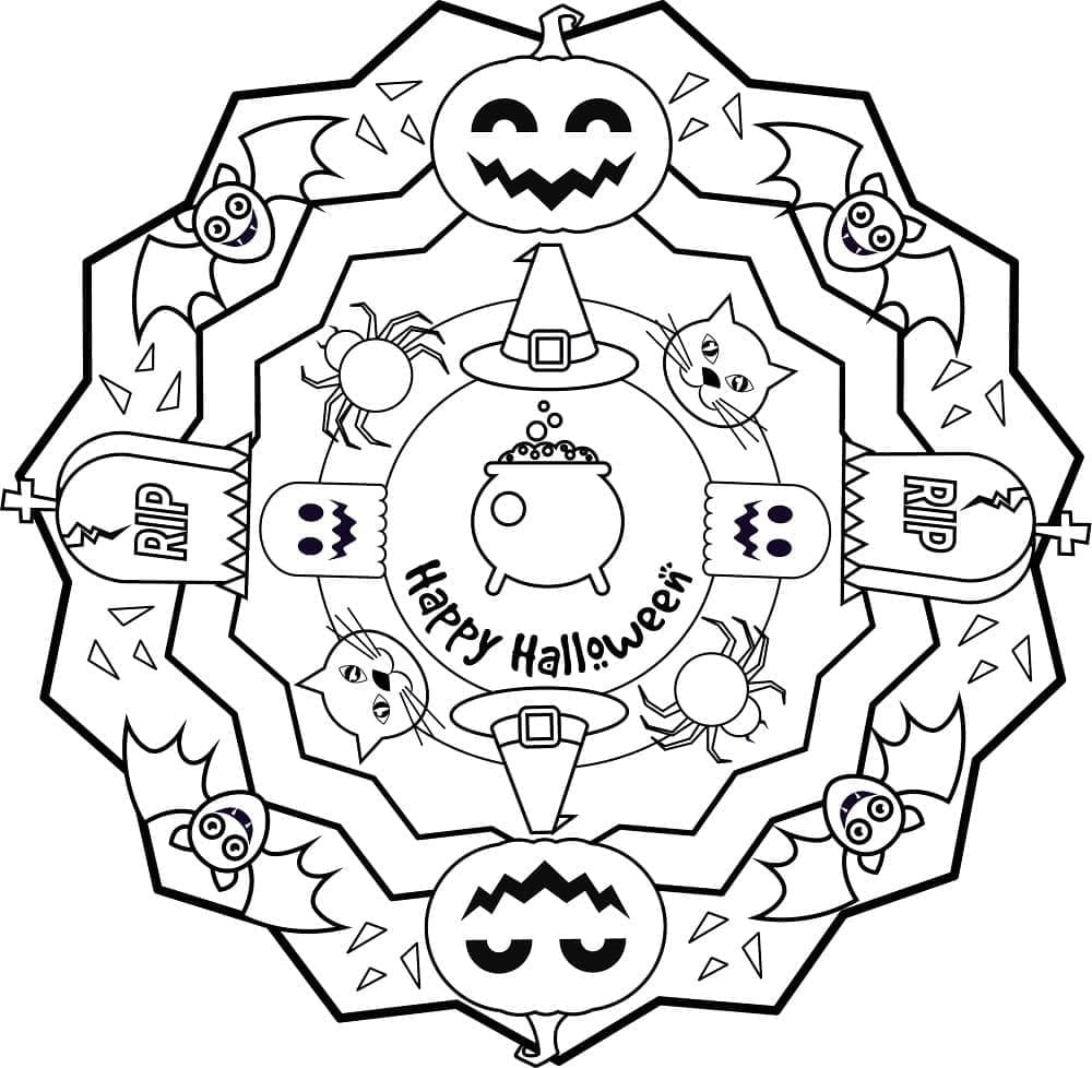 Målarbild Halloween Mandala