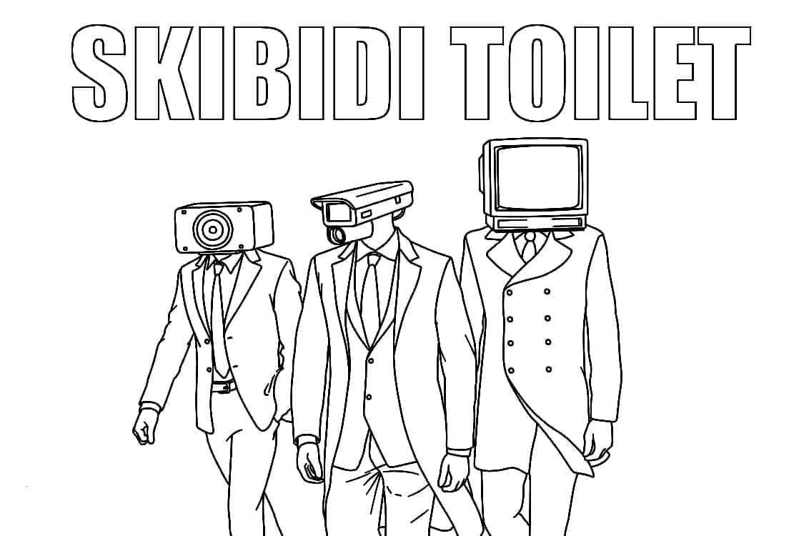 Målarbild Karaktärer från Skibidi Toilet