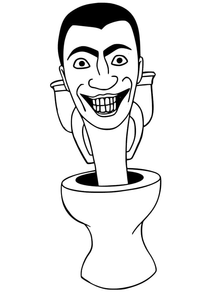 Målarbild Skrattande Skibidi Toilet