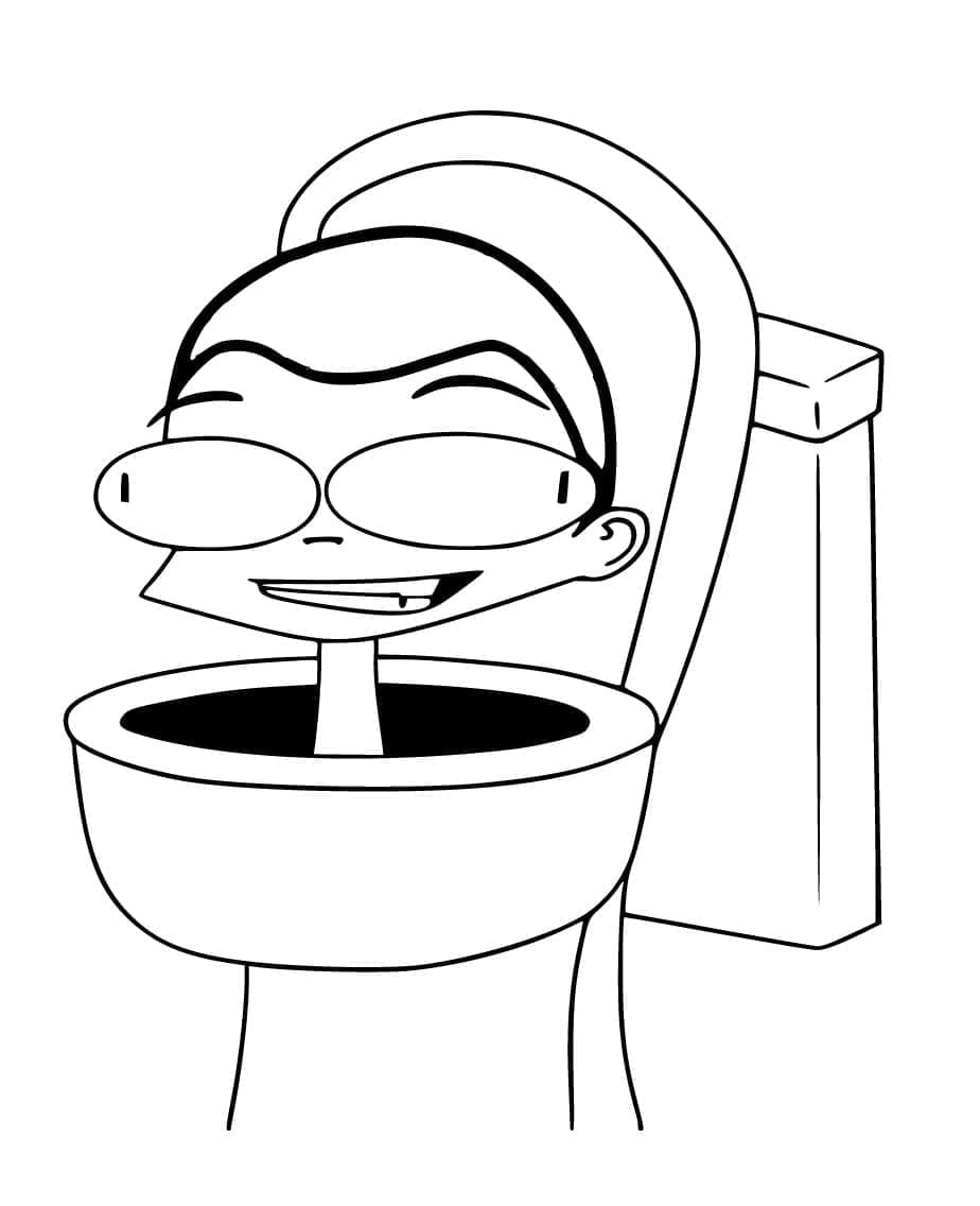 Målarbild Väldigt Rolig Skibidi Toilet