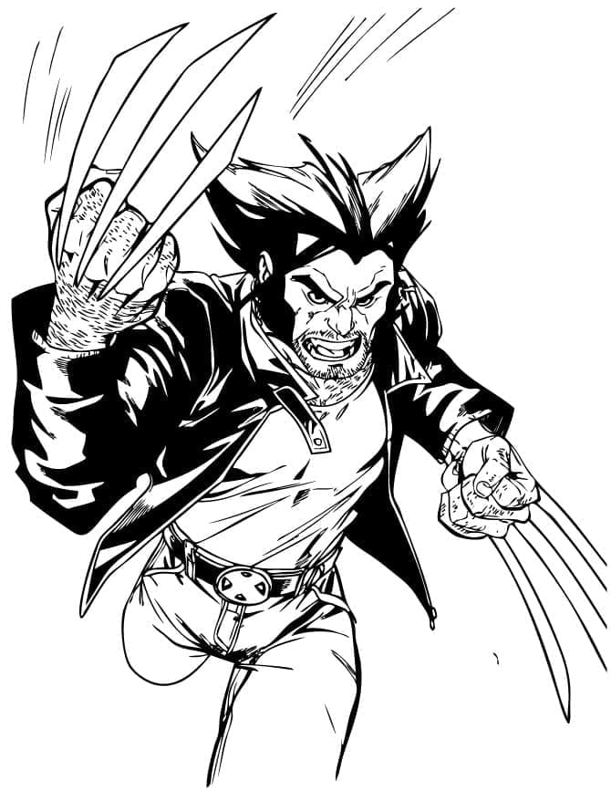 Målarbild Arg Wolverine