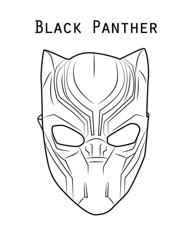 Målarbild Black Panthers Mask