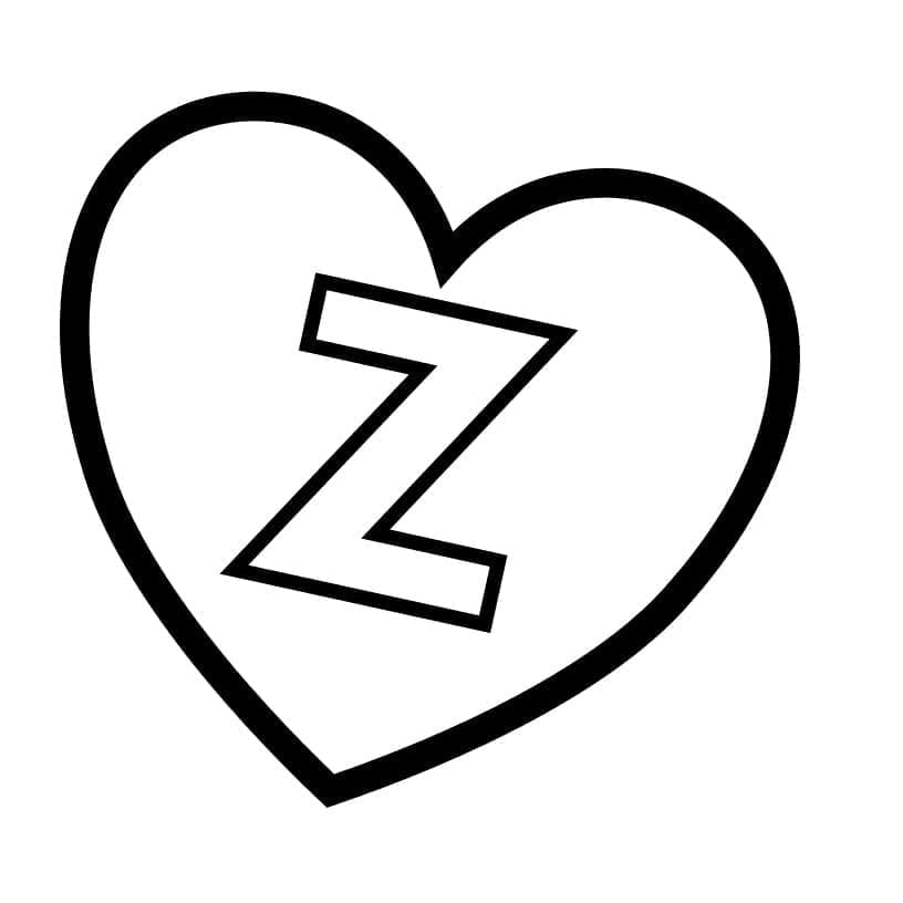 Målarbild Bokstaven Z i Hjärtat