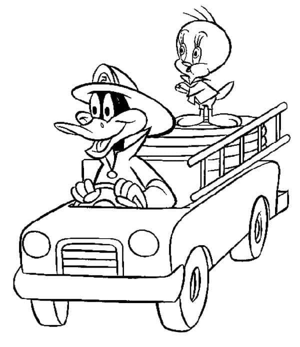 Målarbild Daffy Anka och Pip