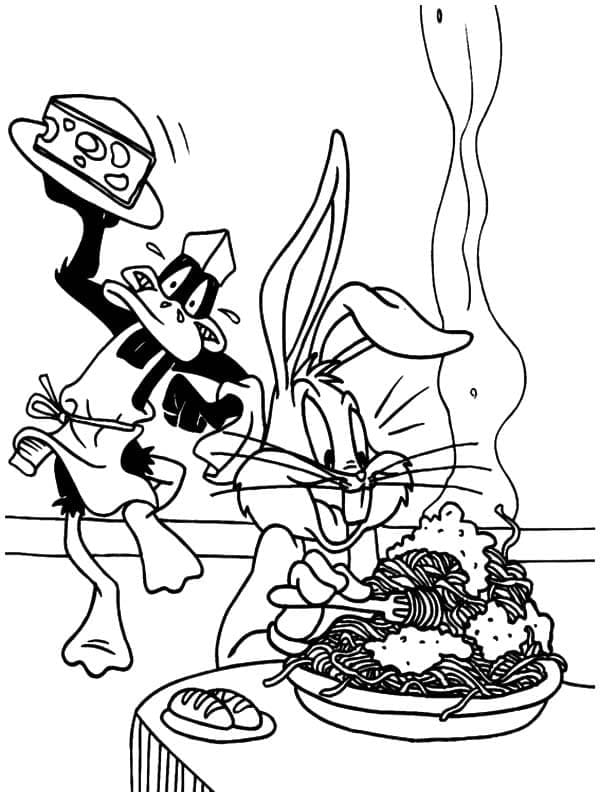 Målarbild Daffy Anka och Snurre Sprätt
