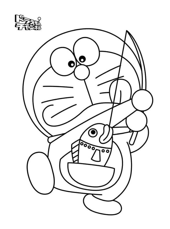 Målarbild Doraemon Fiskar