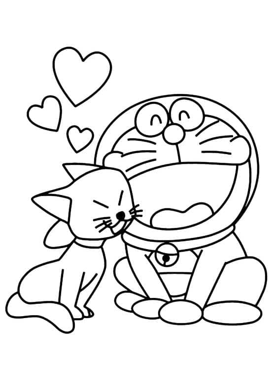 Målarbild Doraemon Kär