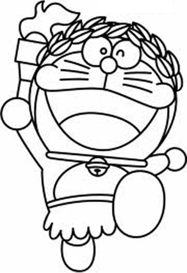Målarbild Doraemon Olympisk Fackla
