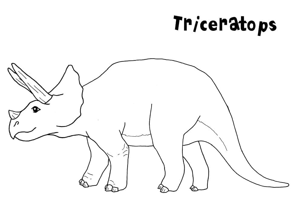 Målarbild En Enkel Triceratops