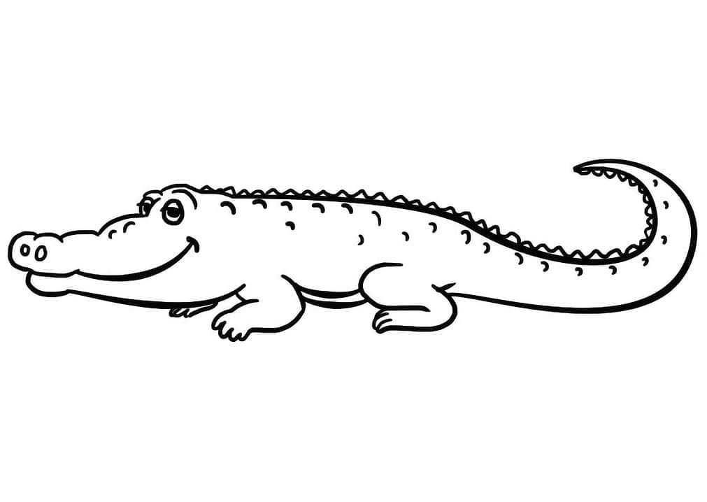 Målarbild En Leende Alligator