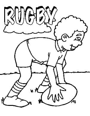 Målarbild En Pojke Spelar Rugby