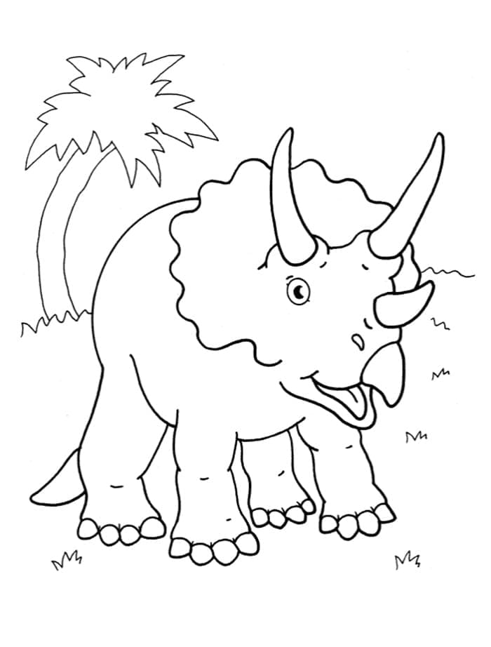 Målarbild En Söt Triceratops