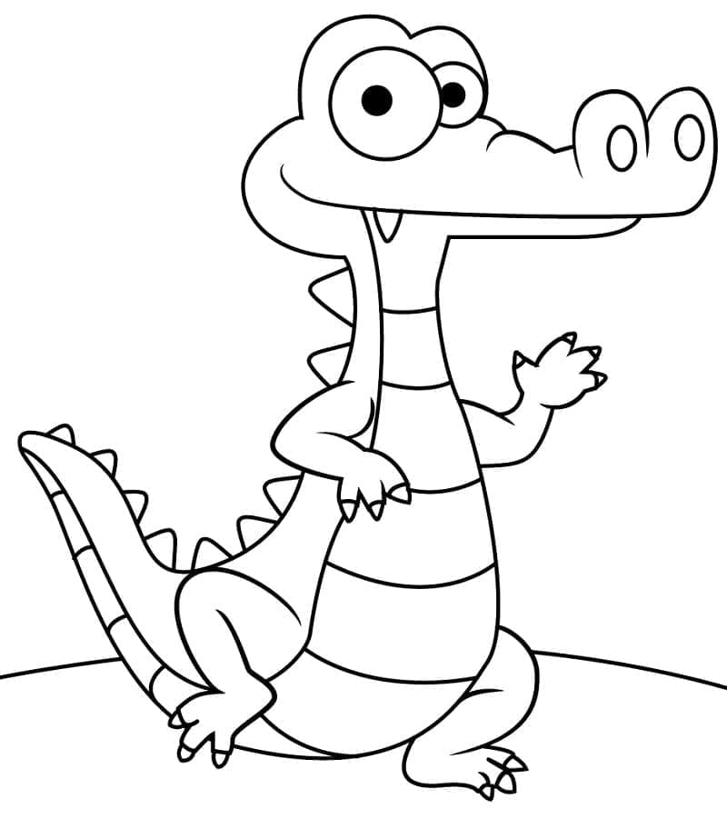 Målarbild En Tecknad Alligator