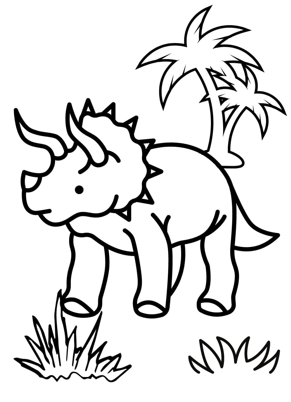 Målarbild Enkel Triceratops