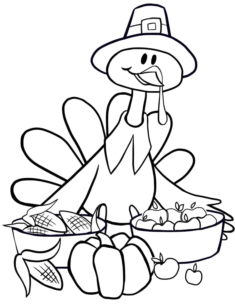 Målarbild Glad Thanksgiving Kalkon
