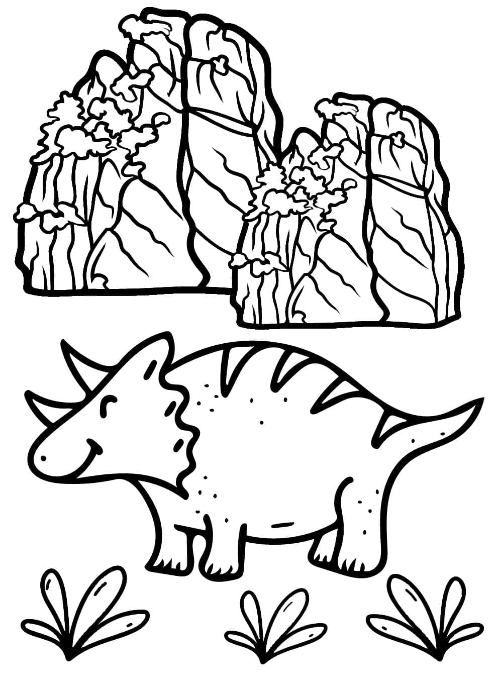 Målarbild Glad Triceratops