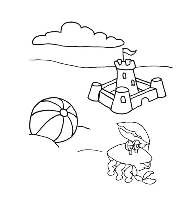 Målarbild Krabba på Stranden