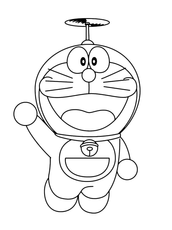 Målarbild Leende Doraemon