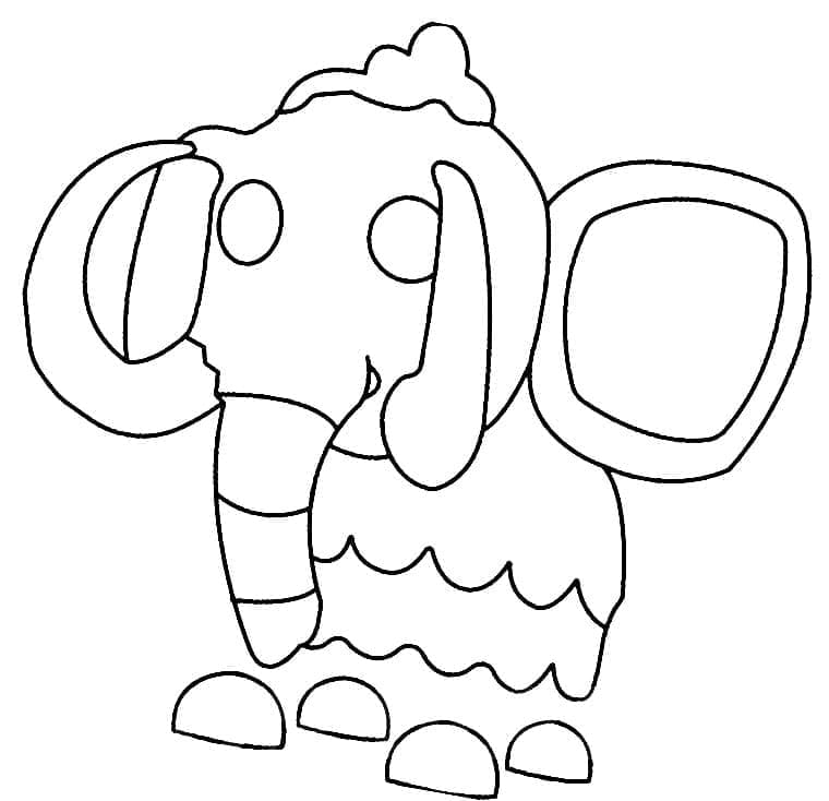 Målarbild Mammut från Adopt Me