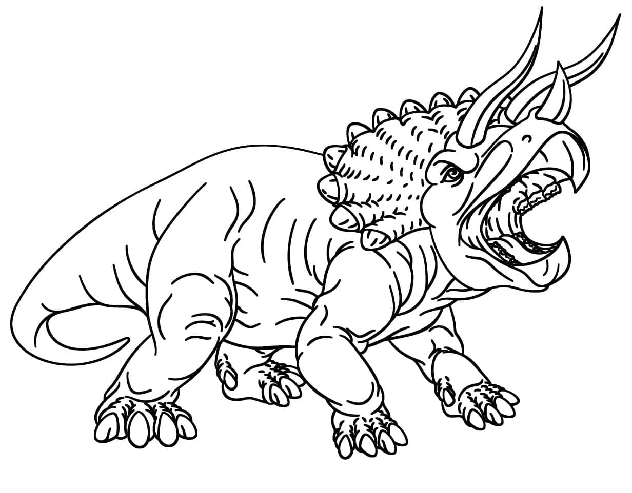Målarbild Mycket Arg Triceratops