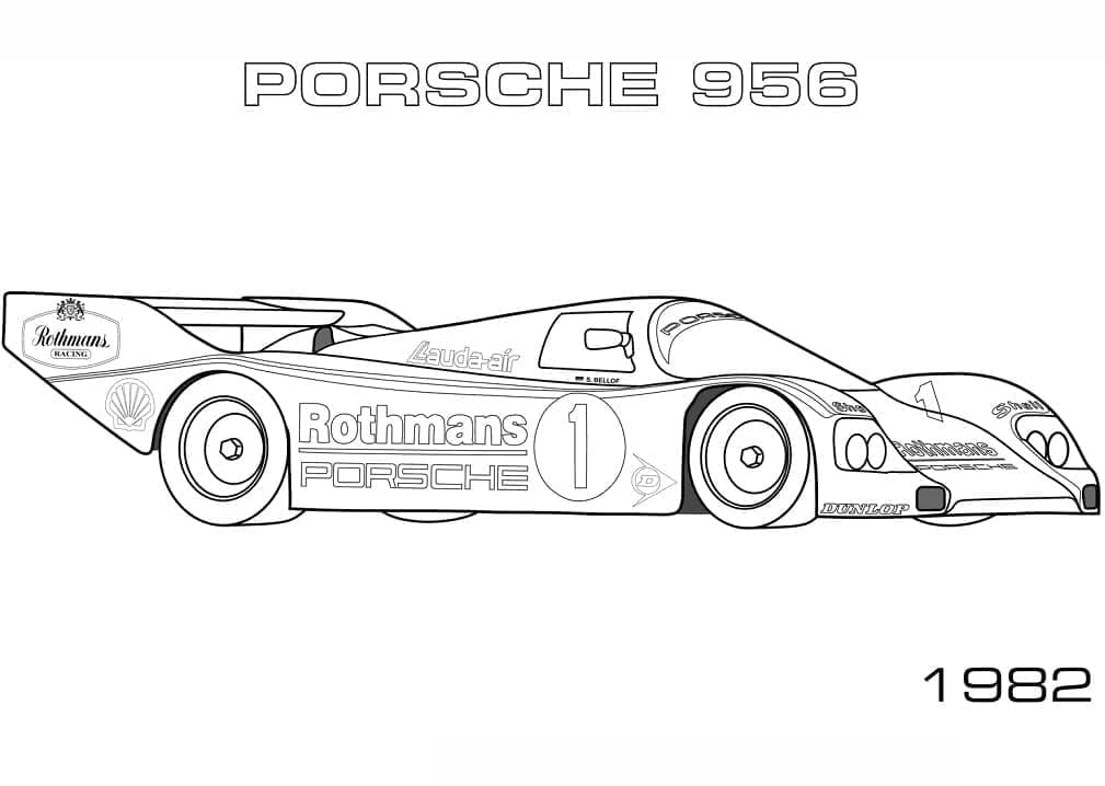 Målarbild Porsche 956 Bil