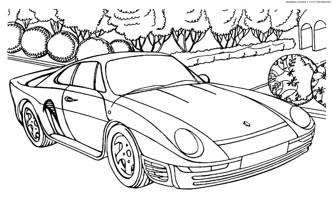 Målarbild Porsche 959 Bil