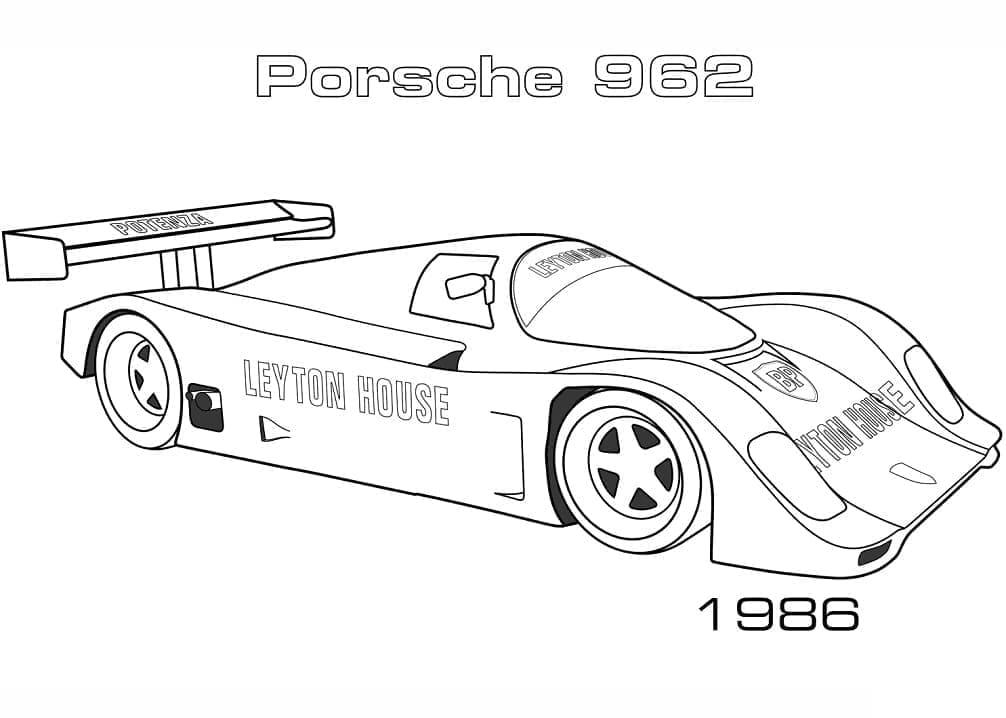 Målarbild Porsche 962 Bil