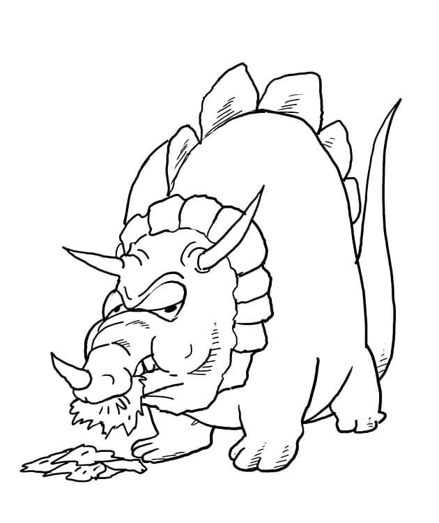 Målarbild Rolig Triceratops