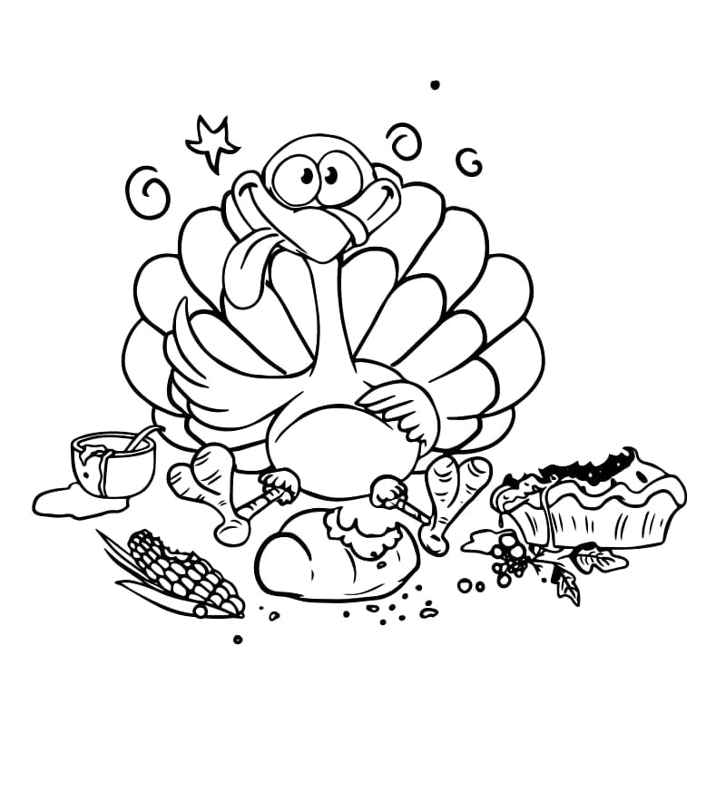 Målarbild Silly Thanksgiving Kalkon