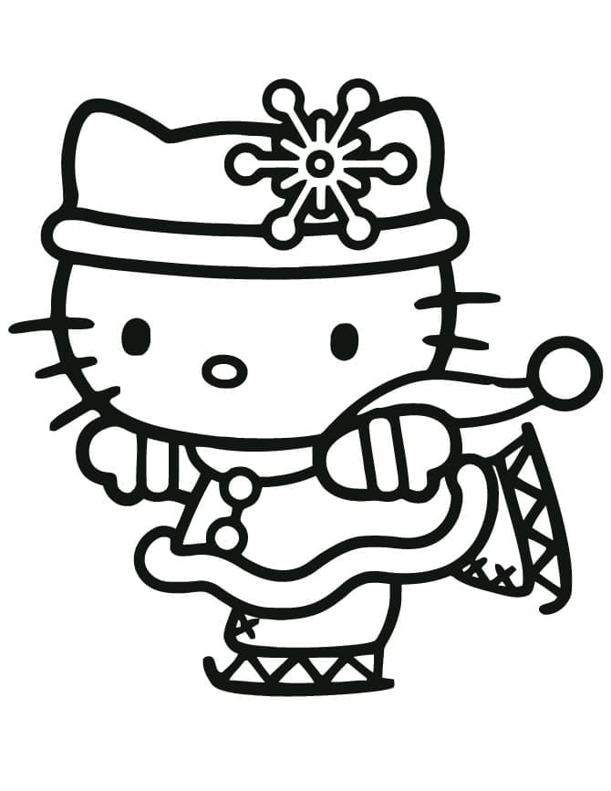 Målarbild Skridskoåkning Hello Kitty