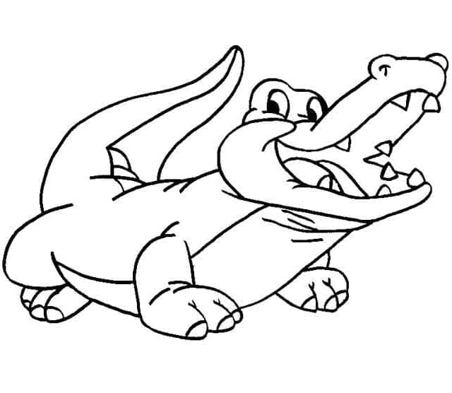 Målarbild Söt Tecknad Alligator