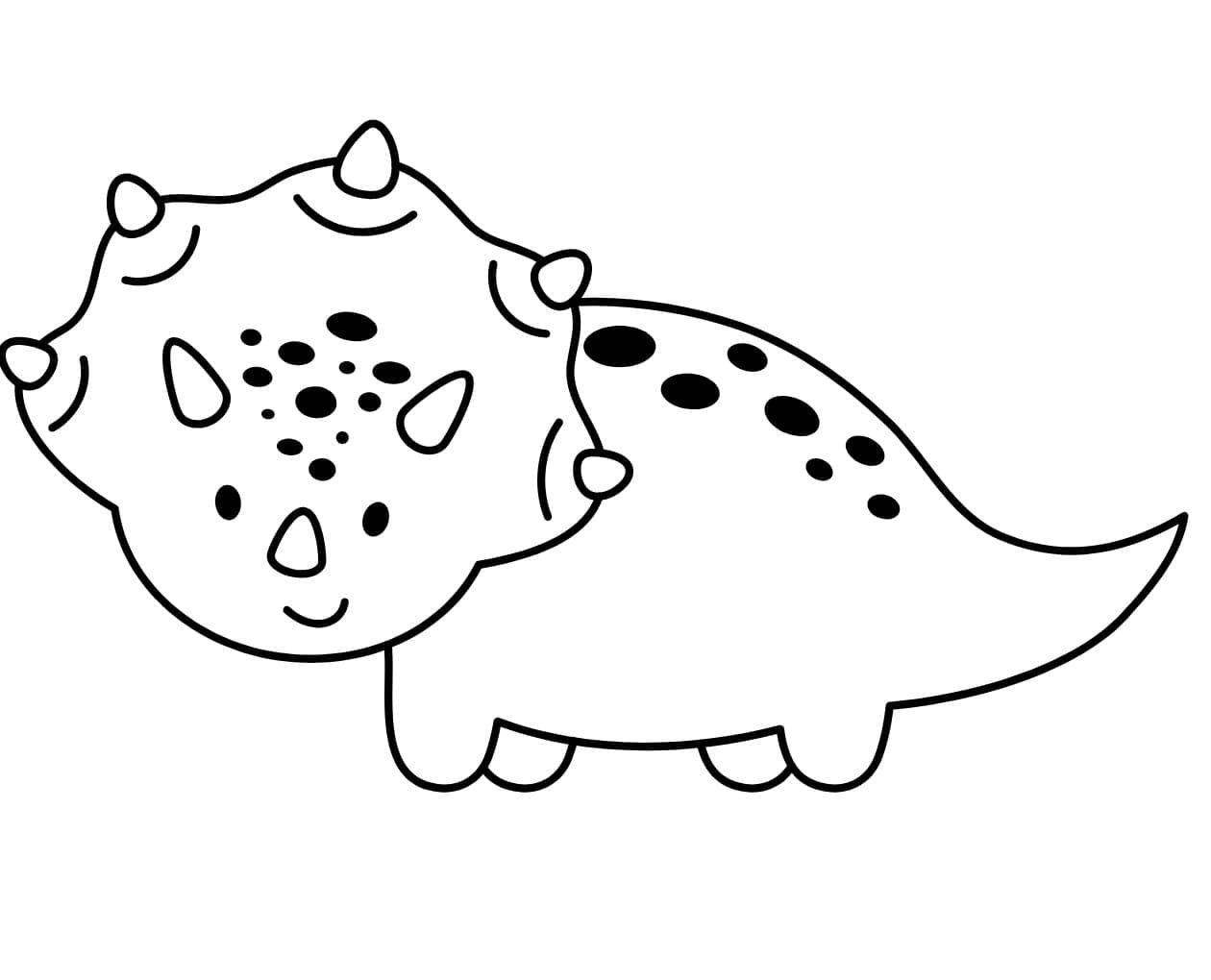 Målarbild Söt Triceratops