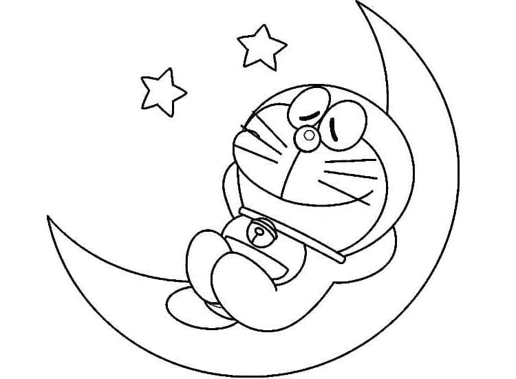 Målarbild Sova Doraemon