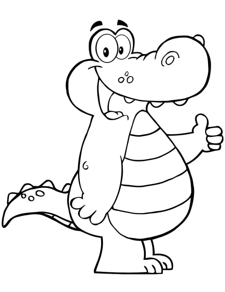 Målarbild Tecknad Alligator