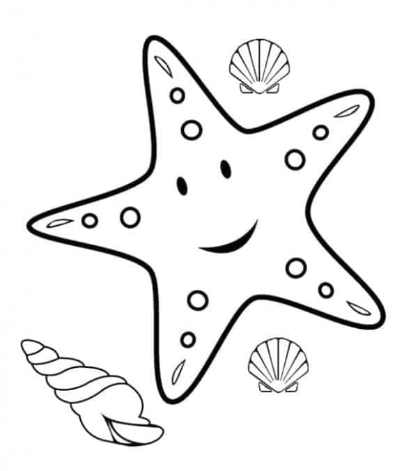 Målarbild Tecknad Sjöstjärna