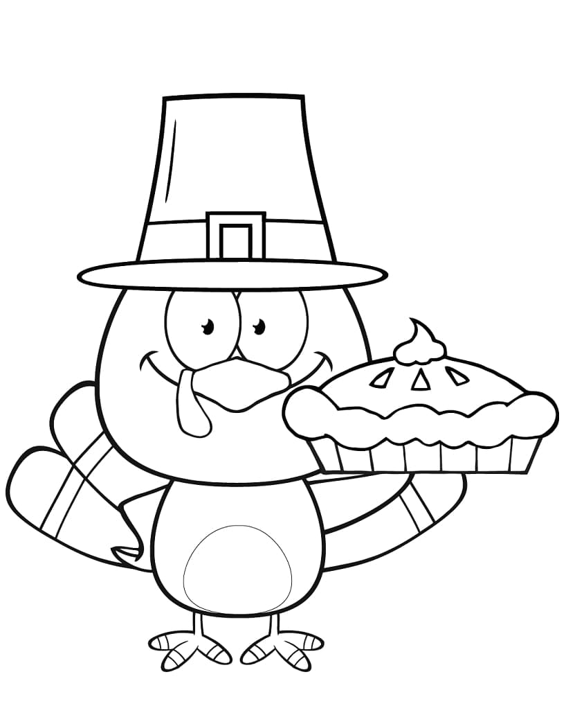 Målarbild Tecknad Thanksgiving Kalkon