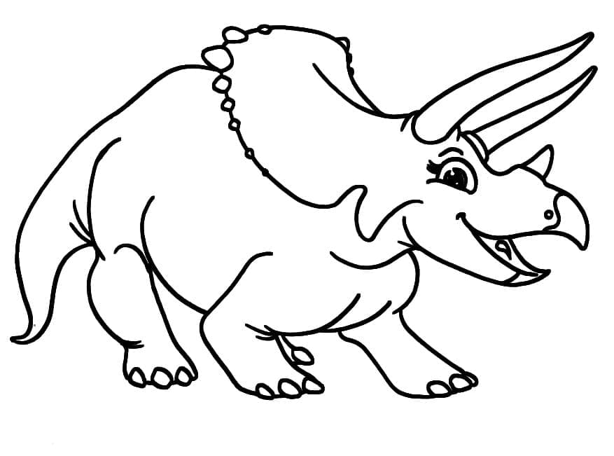 Målarbild Tecknad Triceratops