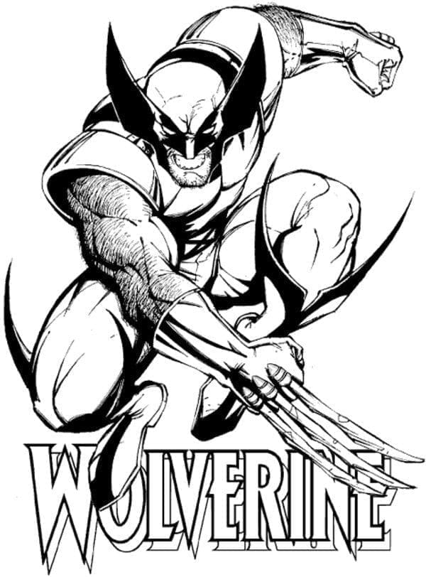 Målarbild Tecknad Wolverine