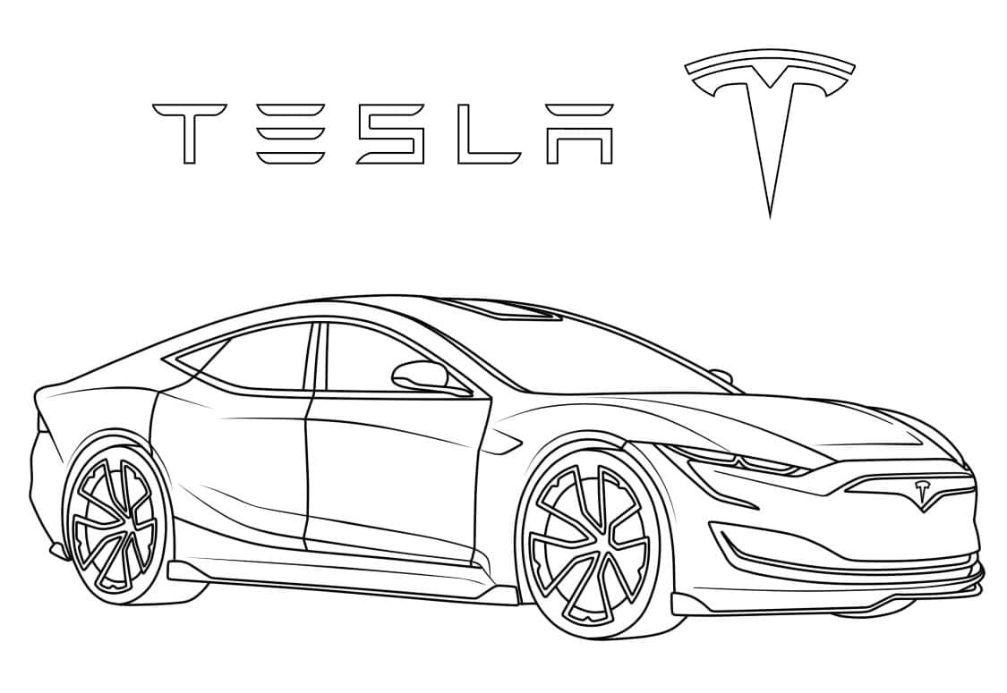 Målarbild Tesla 3