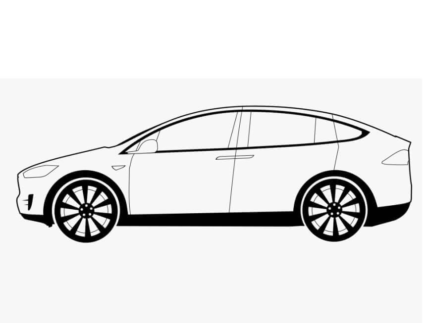 Målarbild Tesla Bil Gratis