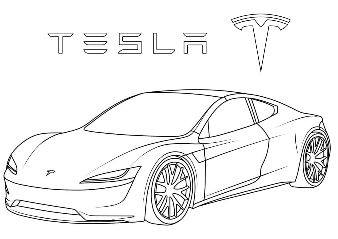 Målarbild Tesla Roadster 2.0