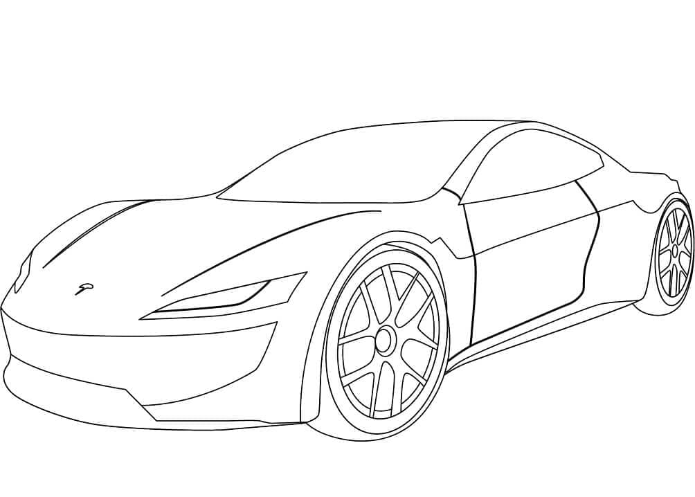 Målarbild Tesla Roadster