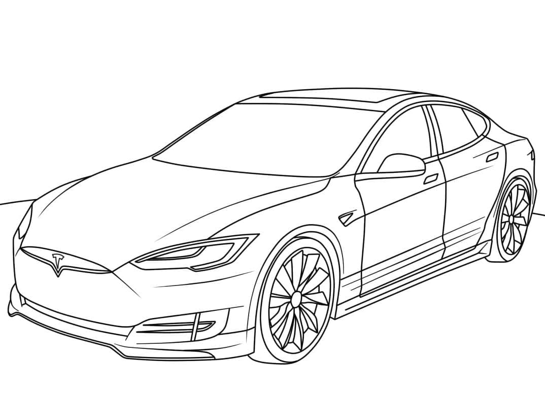 Målarbild Tesla Sportbil