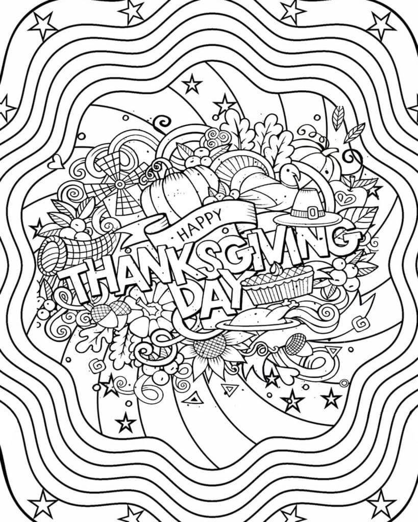 Målarbild Thanksgiving Gratis för Barn