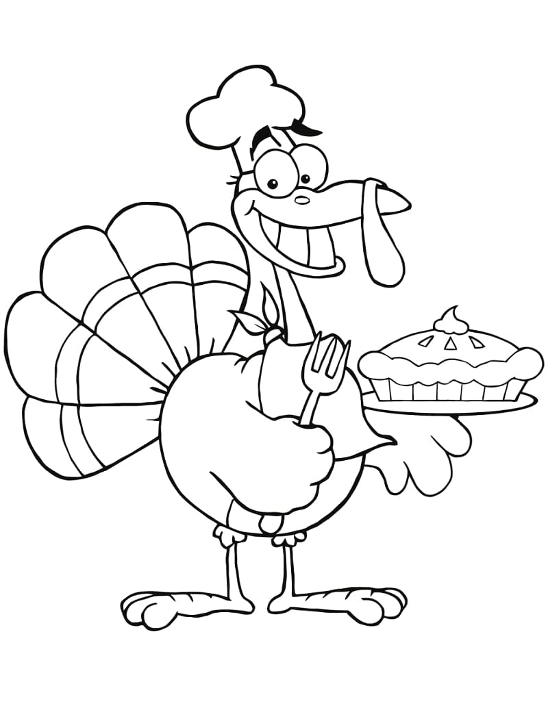 Målarbild Thanksgiving Kalkon med Paj