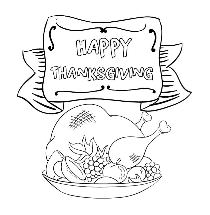 Målarbild Thanksgiving Kalkon Middag