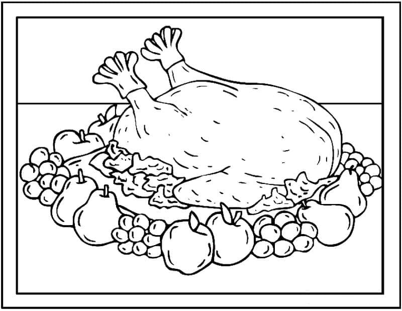 Målarbild Thanksgiving Kalkon