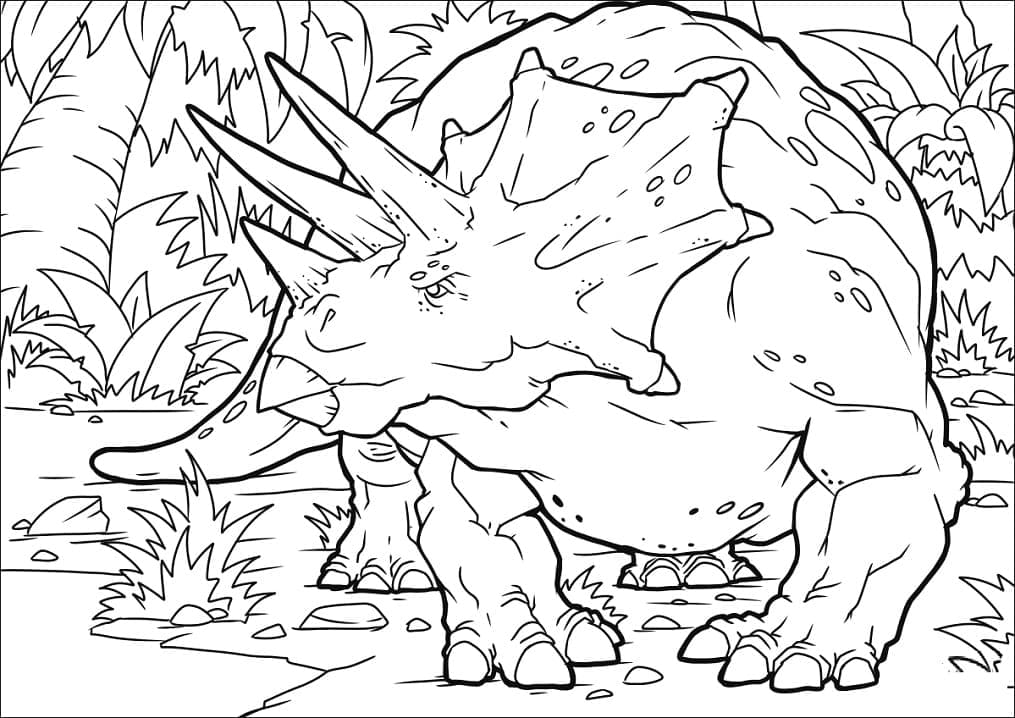 Målarbild Triceratops 2