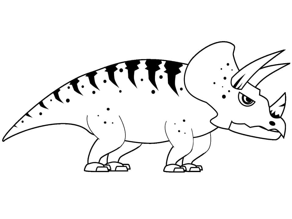 Målarbild Triceratops Gratis för Barn