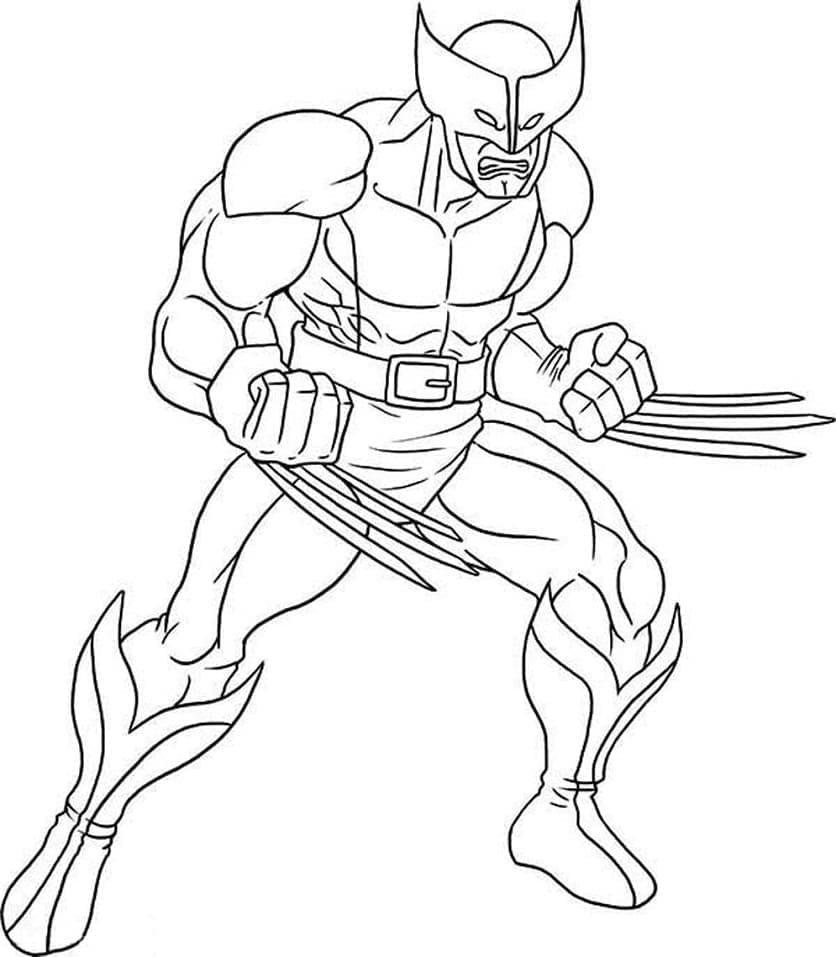 Målarbild Wolverine Attackerar